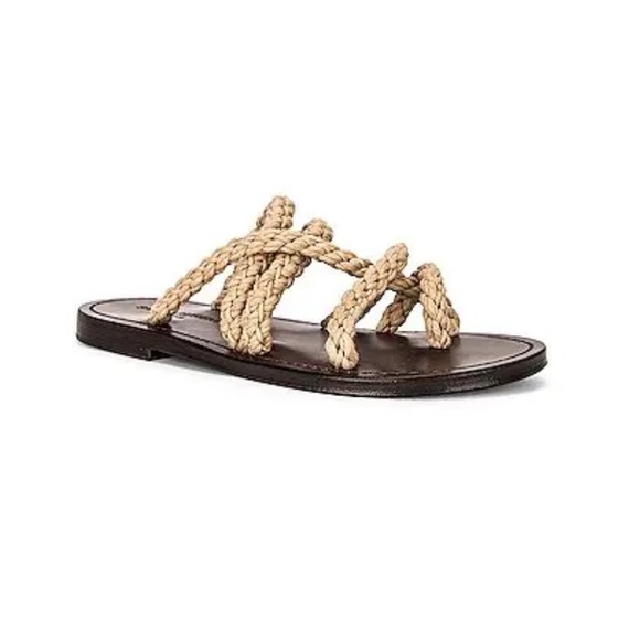 SAINT LAURENT Jude Flat Sandals In Neutral - Ecru 39 - Picture 2 of 9